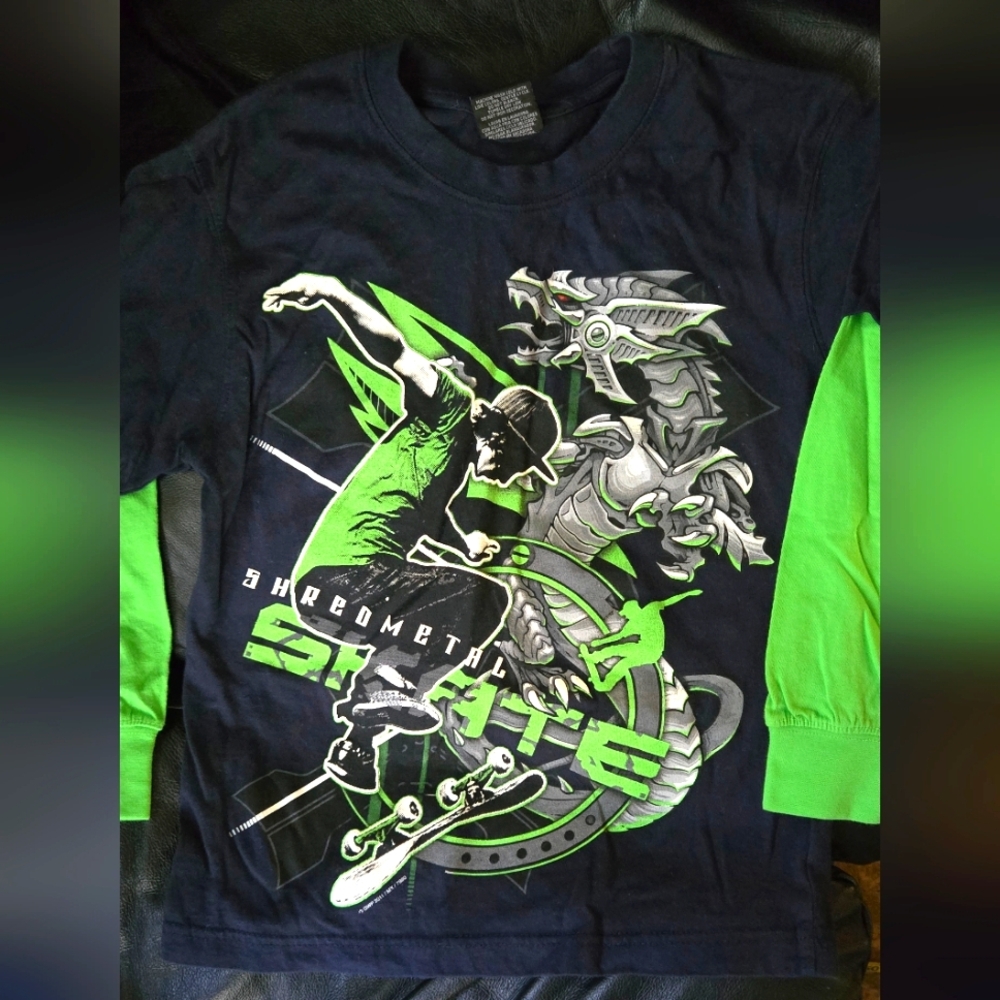 GWP Sport Shredmetal Skateboard Cool Long Sleeve Tee SzM - Picture 1 of 6